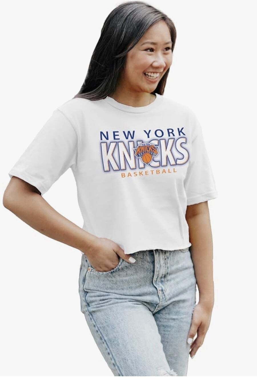New York Knicks NBA Women Small Cropped Style T-Shirt Top NWT *Read